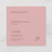 Elegante moderne Design Monogram Schlicht Luxus Quadratische Visitenkarte (Rückseite)