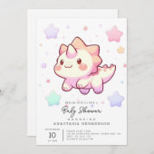 Elegante moderne Dinosaur Babydusche Einladung (Vorne/Hinten)