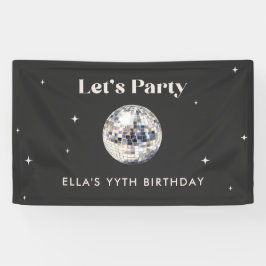 Elegante moderne Disco Ball Geburtstag Banner