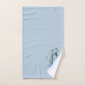 Elegante Moderne Dolphin & Script auf Wondrous Blu Badhandtuch Set (Handtuch)