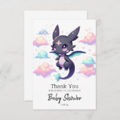 Elegante moderne Dragon Baby-Dusche Dankeskarte (Vorne/Hinten)