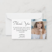 elegante moderne Drehbuch danke Abschluss Foto Mitteilungskarte (Vorderseite)