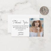 elegante moderne Drehbuch danke Abschluss Foto Mitteilungskarte (Vorderseite/Rückseite Beispiel)