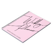 elegante moderne Drehbuch einfache Hochzeitsplaner Notizblock (Linke Seite)