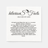 Elegante moderne Drehbuch-Spaß-Fakten Hochzeiten v Serviette (Vorderseite)