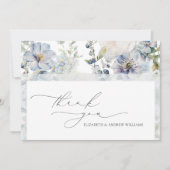 Elegante moderne, duftige Blumen Hochzeit Dankeskarte (Vorderseite)