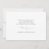 Elegante moderne, duftige Blumen Hochzeit Dankeskarte (Rückseite)