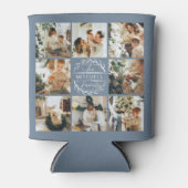 Elegante moderne, dunkelblaue Fotocollage Achtung Dosenkühler (Vorderseite)