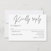 Elegante moderne dunkelgraue Hochzeitskarte RSVP (Vorderseite)