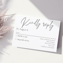 Elegante moderne dunkelgraue Hochzeitskarte RSVP Karte