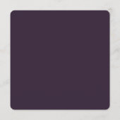 Elegante Moderne Dunkle Lila Hochzeit Menükarte (Rückseite)