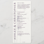 Elegante Moderne Dunkle Lila Hochzeit Programm (Vorderseite)