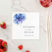 Elegante Moderne dusty Blaue Botanische Hochzeit Serviette (Beispiel)