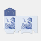 Elegante Moderne Dusty Blue Floral Chinoiserie Geschenkschachtel (Ungefaltet)