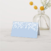 Elegante Moderne Dusty Blue Wildblume Platzkarte (Rückseite)