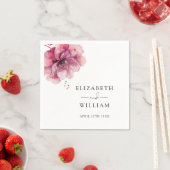 Elegante moderne Dusty Rose Botanische Hochzeit Serviette (Beispiel)