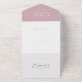 Elegante Moderne Dusty Rose Script 2 Foto Wedding All In One Einladung (Außenbereich)