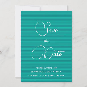Elegante moderne, einfache Aquamarine VorlagenTypo Save The Date