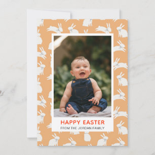 Elegante moderne einfache Blumen Frohe Ostern Foto Feiertagskarte