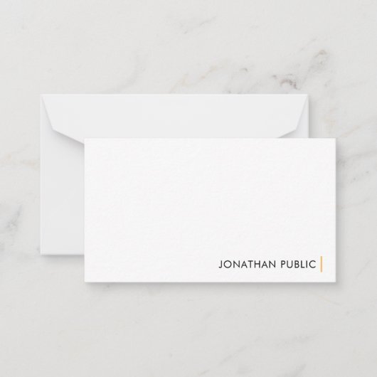 Elegante, moderne, einfache Designvorlage personal Mitteilungskarte (Vorderseite)