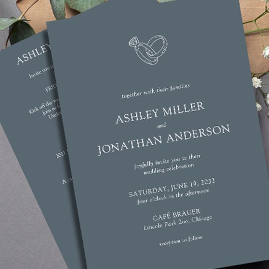 Elegante moderne, einfache Elemente - All-in-One H Einladung