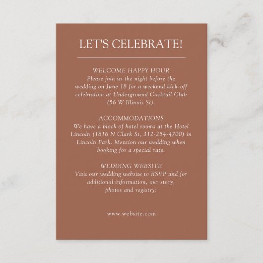 Elegante moderne, einfache Elemente Hochzeit Begleitkarte (Vorderseite)