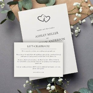 Elegante moderne, einfache Elemente Hochzeit Begleitkarte