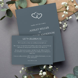 Elegante moderne, einfache Elemente Hochzeit Begleitkarte