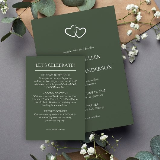 Elegante moderne, einfache Elemente Hochzeit Begleitkarte