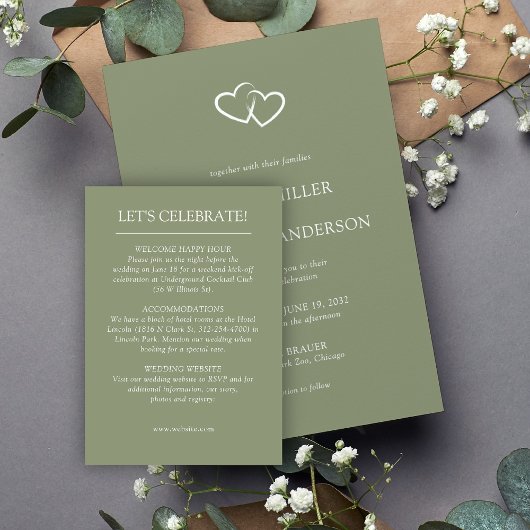 Elegante moderne, einfache Elemente Hochzeit Begleitkarte