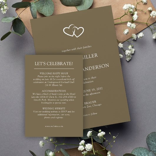 Elegante moderne, einfache Elemente Hochzeit Begleitkarte