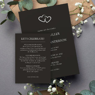 Elegante moderne, einfache Elemente Hochzeit Begleitkarte