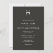 Elegante moderne, einfache Elemente Hochzeit Einladung (Vorderseite)