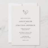 Elegante moderne, einfache Elemente Hochzeit Einladung (Vorderseite)