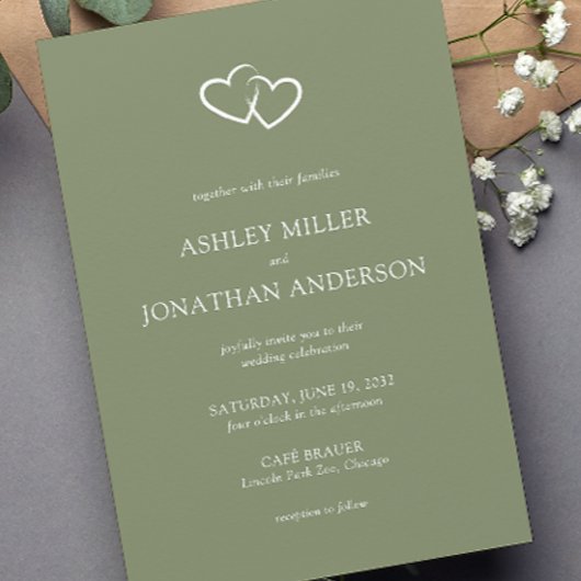 Elegante moderne, einfache Elemente Hochzeit Einladung