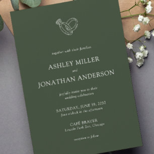 Elegante moderne, einfache Elemente Hochzeit Einladung