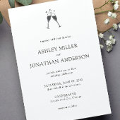 Elegante moderne, einfache Elemente Hochzeit Einladung