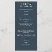 Elegante moderne, einfache Elemente Hochzeit Menükarte (Vorderseite)