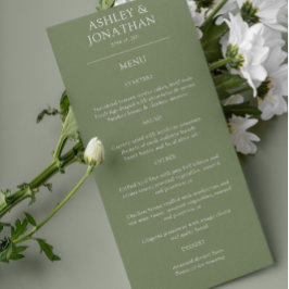 Elegante moderne, einfache Elemente Hochzeit Menükarte