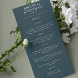 Elegante moderne, einfache Elemente Hochzeit Menükarte