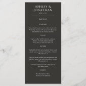 Elegante moderne, einfache Elemente Hochzeit Menükarte (Vorderseite)