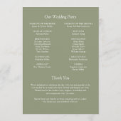 Elegante moderne, einfache Elemente Hochzeit Programm (Rückseite)