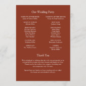 Elegante moderne, einfache Elemente Hochzeit Programm (Rückseite)