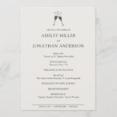 Elegante moderne, einfache Elemente Hochzeit Programm (Vorderseite)