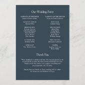 Elegante moderne, einfache Elemente Hochzeit Programm (Rückseite)