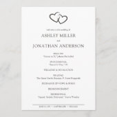 Elegante moderne, einfache Elemente Hochzeit Programm (Vorderseite)