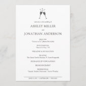 Elegante moderne, einfache Elemente Hochzeit Programm (Vorderseite)