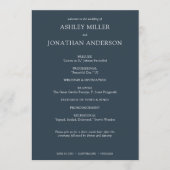 Elegante moderne, einfache Elemente Hochzeit Programm (Vorderseite)