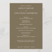 Elegante moderne, einfache Elemente Hochzeit Programm (Vorderseite)