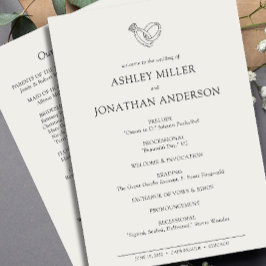 Elegante moderne, einfache Elemente Hochzeit Programm